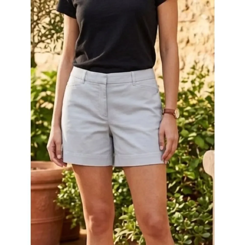 Take 50% OFF- White House Black Market Women's Light Gray Shorts, Size-14